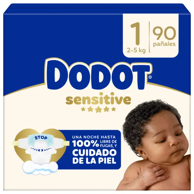 Dodot Sensitive Size 1, 2kg-5kg, 90 Nappies
