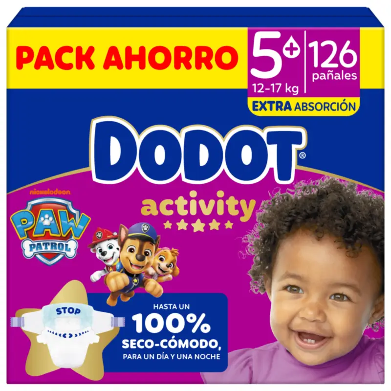Dodot Activity Size 5+, 12kg-17kg, 126 Nappies