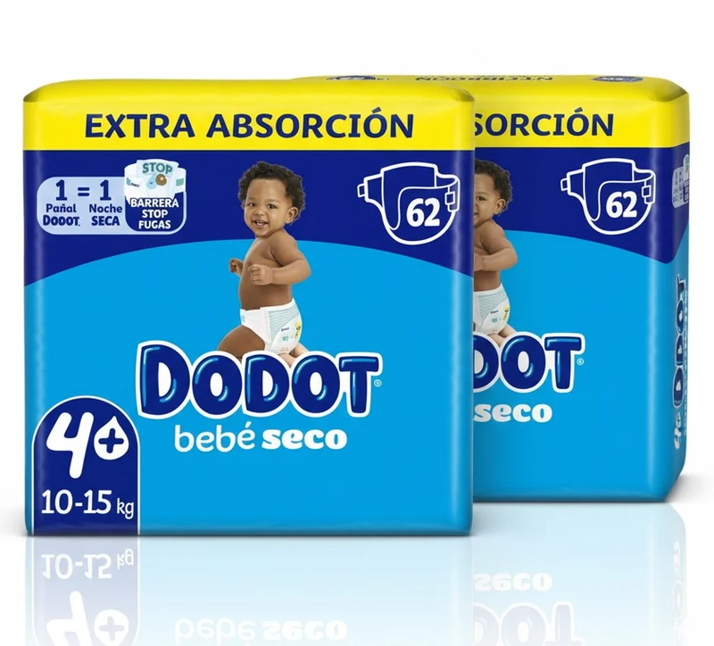 Dodot Pañales Bebé Seco Talla 4+ 11-15 kg Mega Pack Extra 124U