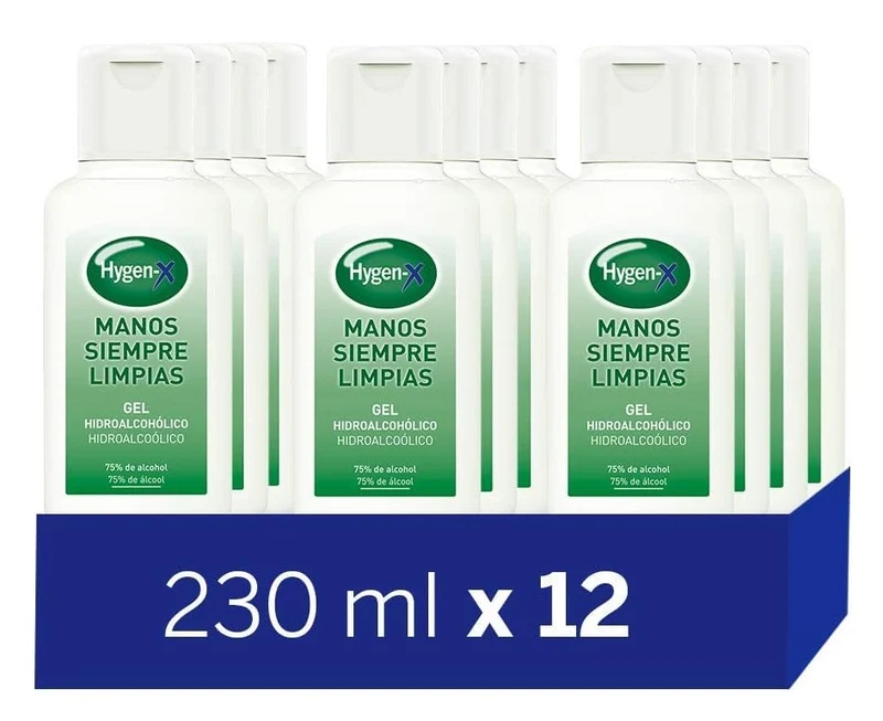 Hygen-X Gel Hidroalcohólico Desinfectante para Manos Pack 12 x 230 ml