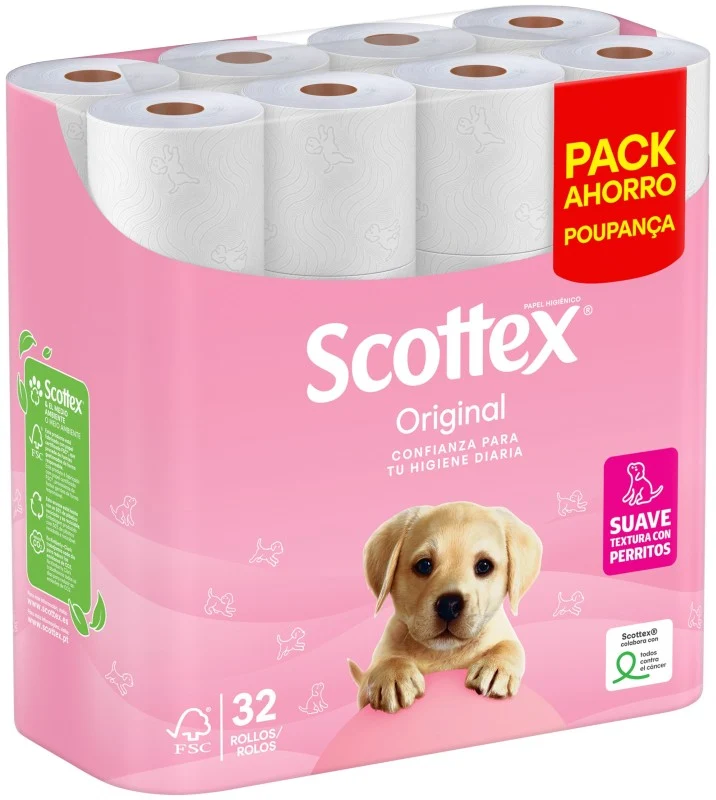 Scottex Original Papel Higiénico 32 Rollos