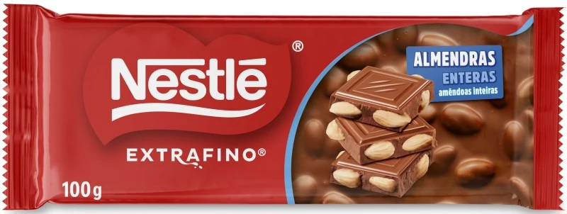 Nestlé Extrafino Chocolate con Leche y Almendras Enteras 100 g