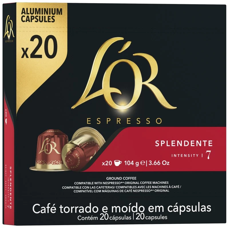 L'Or Espresso Splendente Café Cápsulas 20U
