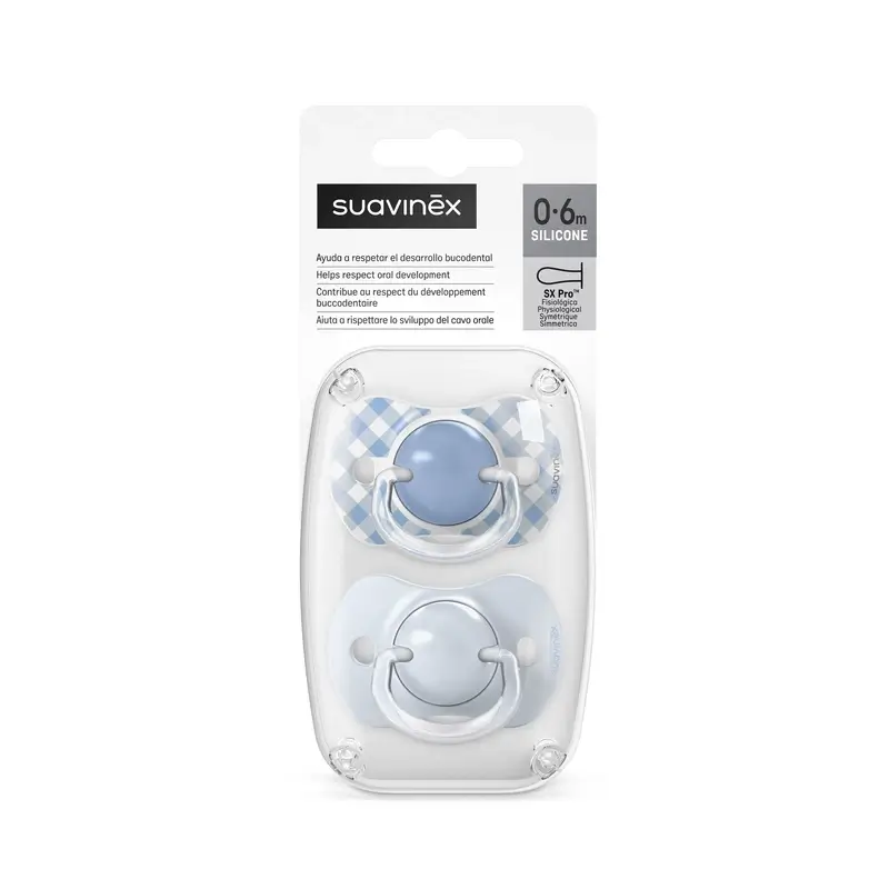 Suavinex Pacifiers Sx Pro Teat 0/6 Months Wild&Free Blue, 2 units