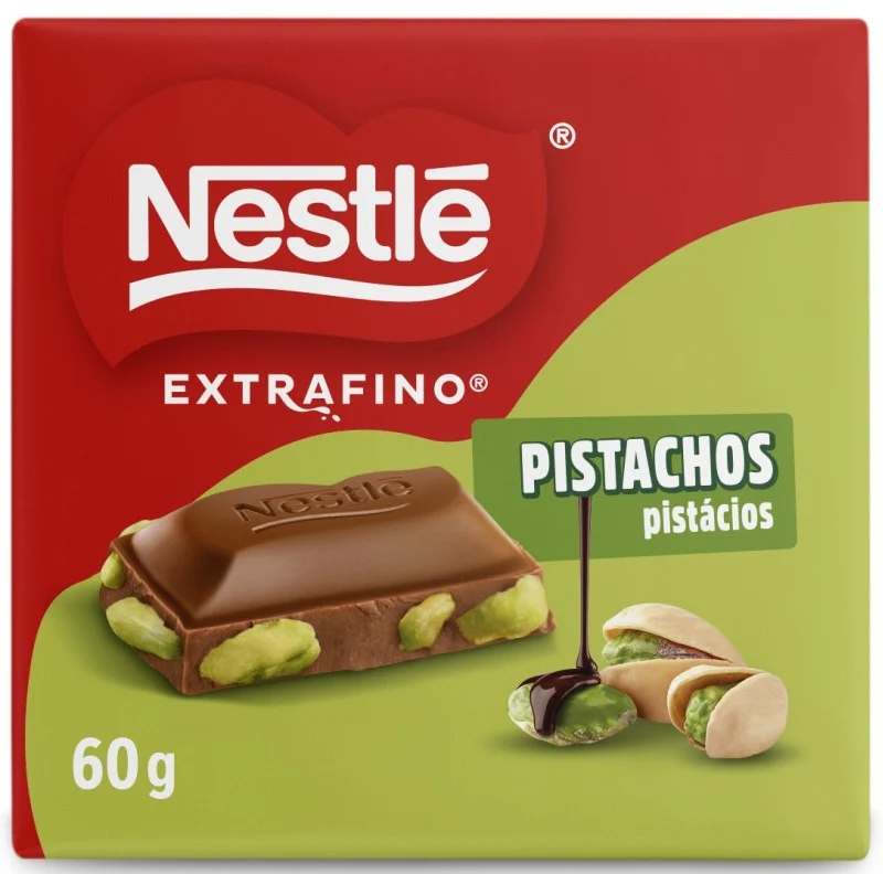 Nestlé Extrafino Chocolate con Leche y Pistachos 60 g