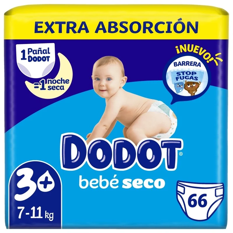 Dodot Bebé Seco Pañales Talla 3 + 66 unidades