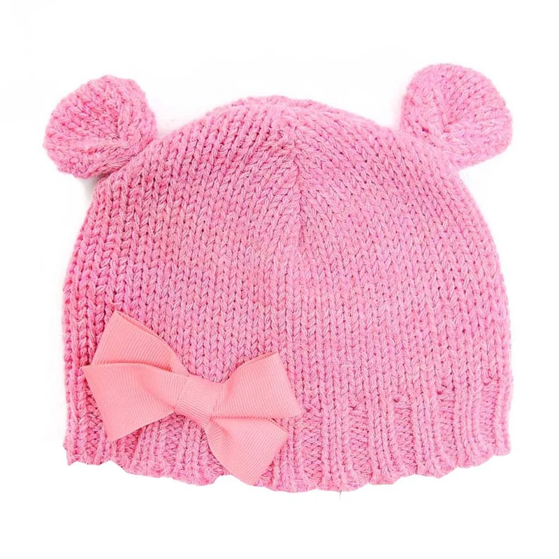 gorro de oso rosado con mono