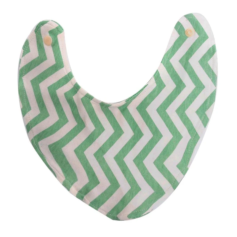 panoleta babero rayas zigzag verde con beige