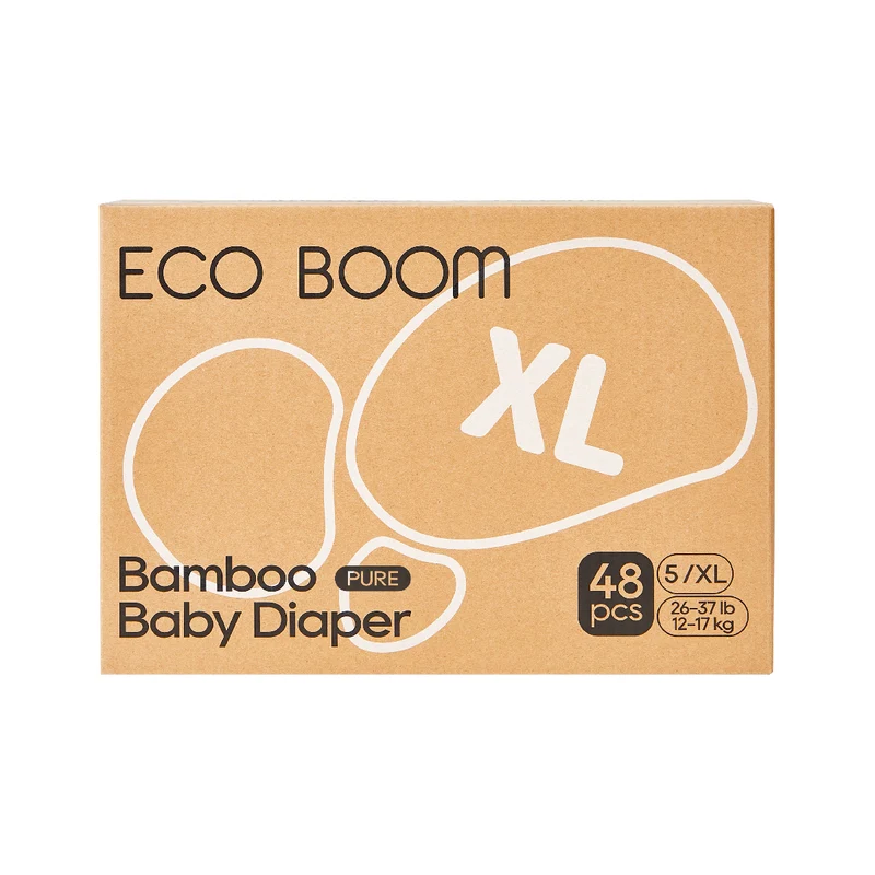 Pañales de Bambú Pure Premium T5 (de 12 a 17 Kg) Ecoboom 48 uds