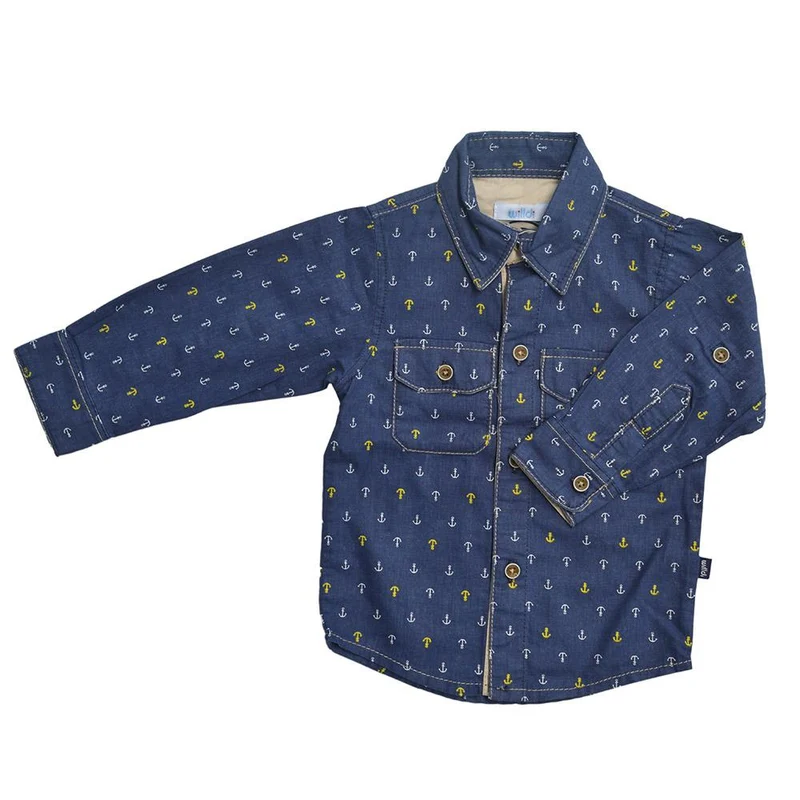 camisa ancla amarillo azul 24m