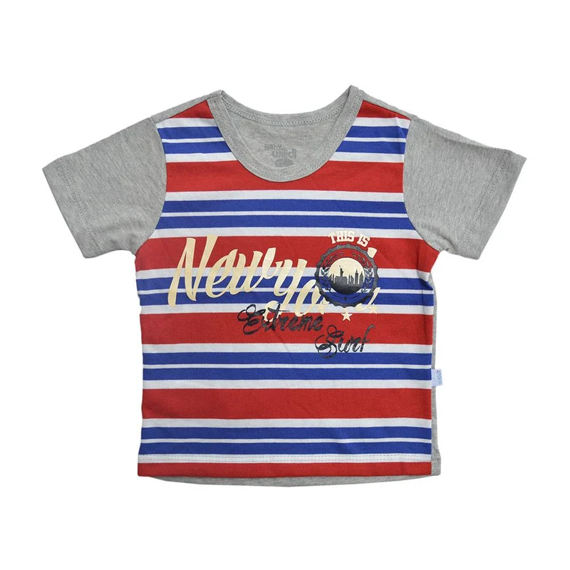 camiseta gris rayas new york 4t