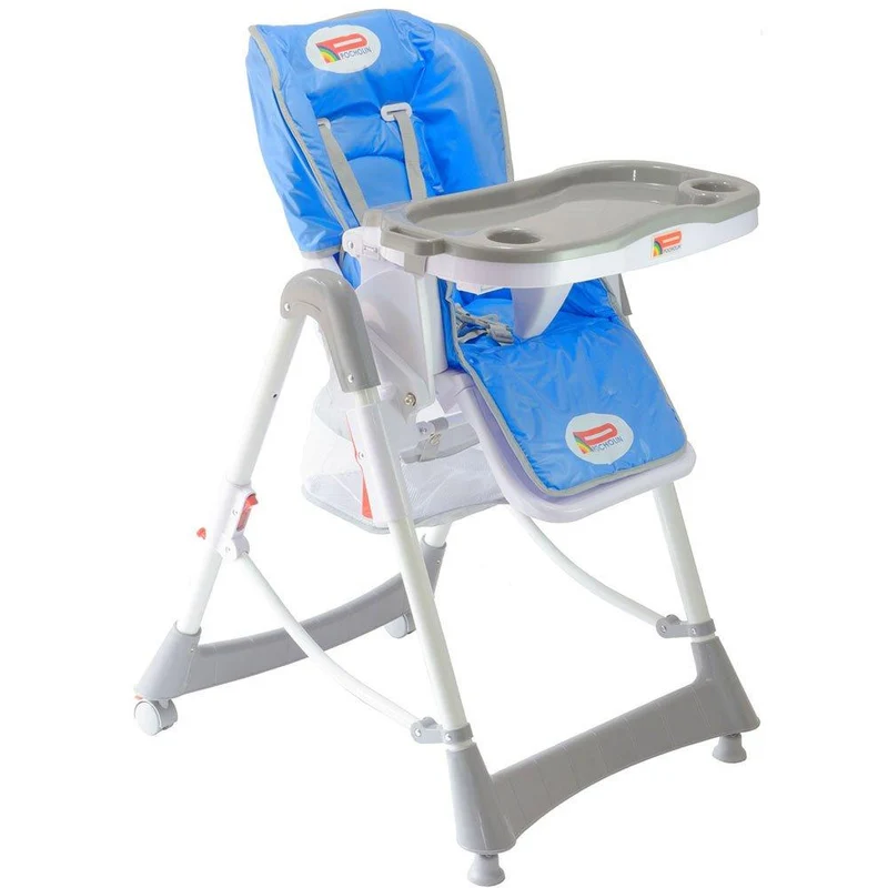 silla de comer azul