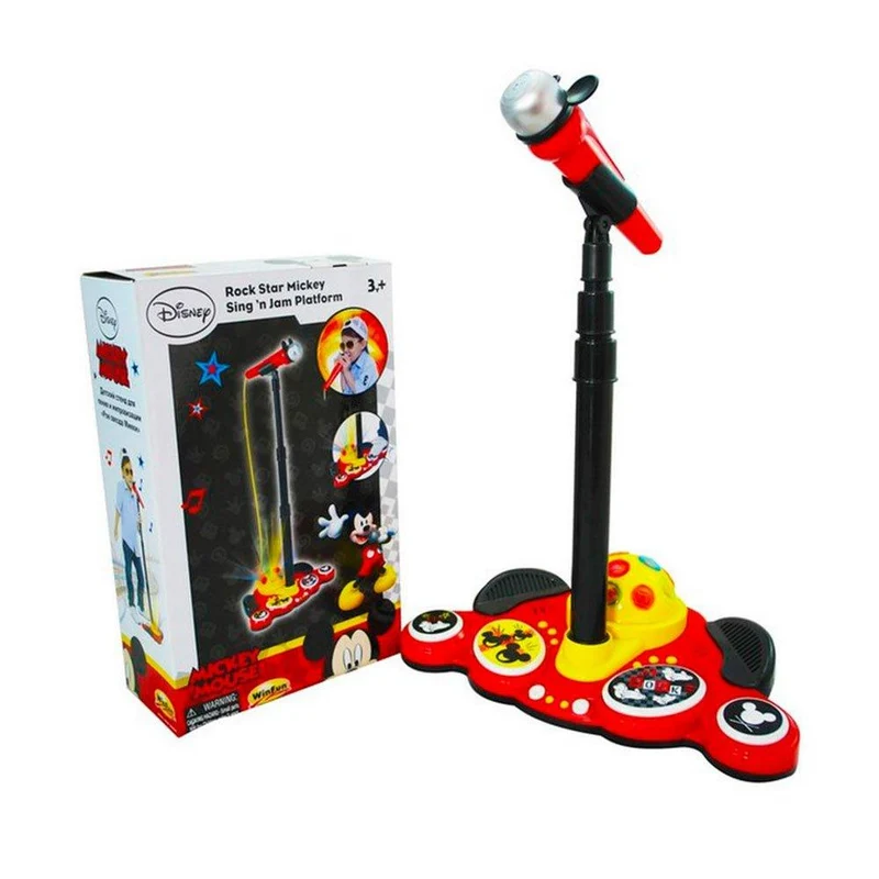 microfono con plataforma de sonidos mickey mouse dima juguetes