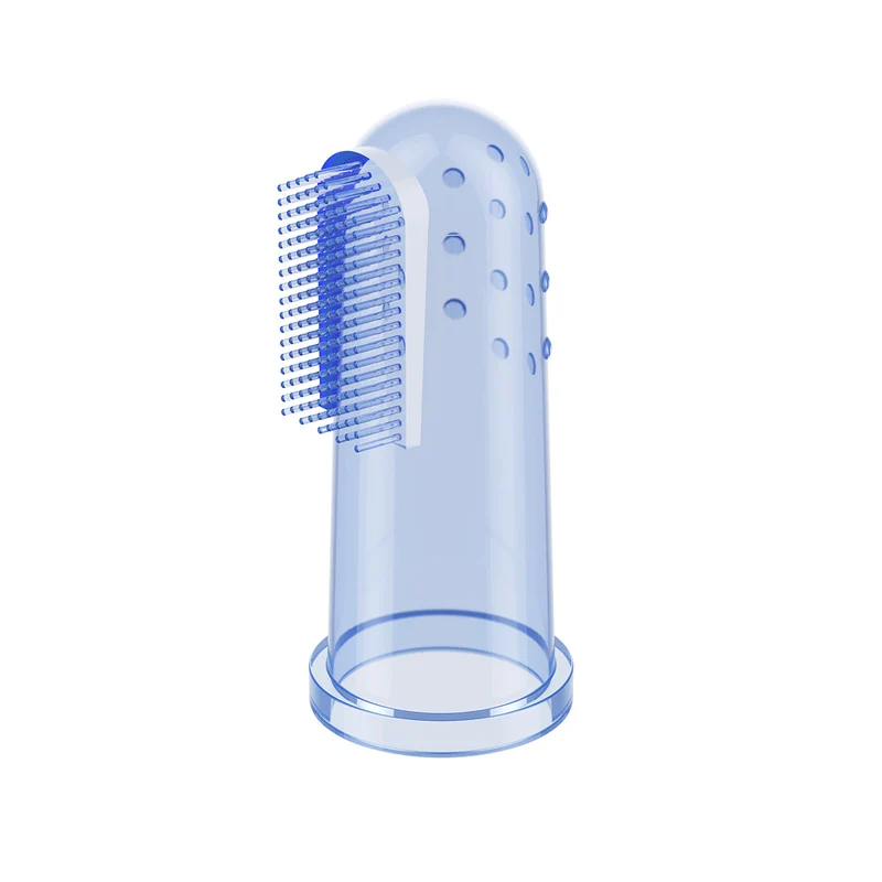 Cepillo Dedal De Silicona Con Estuche Azul
