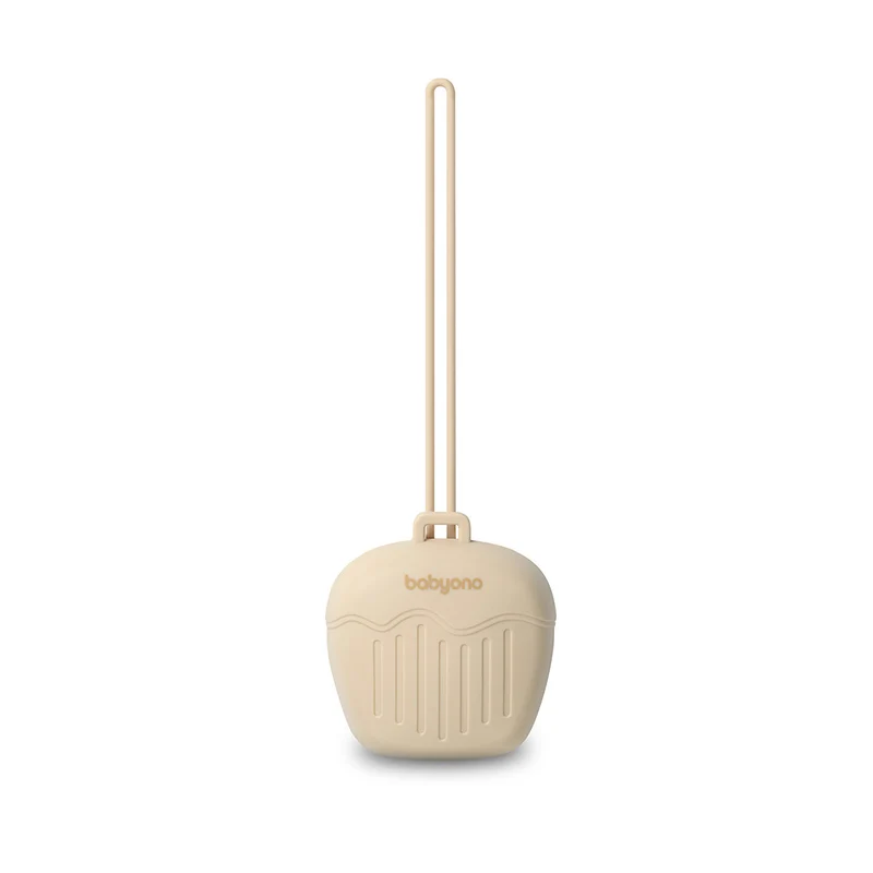 Caja Portachupetes De Silicona Beige