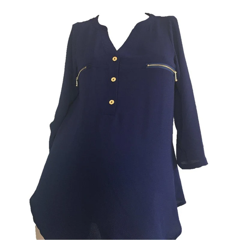 blusa manga larga azul oscuro con dorado 12