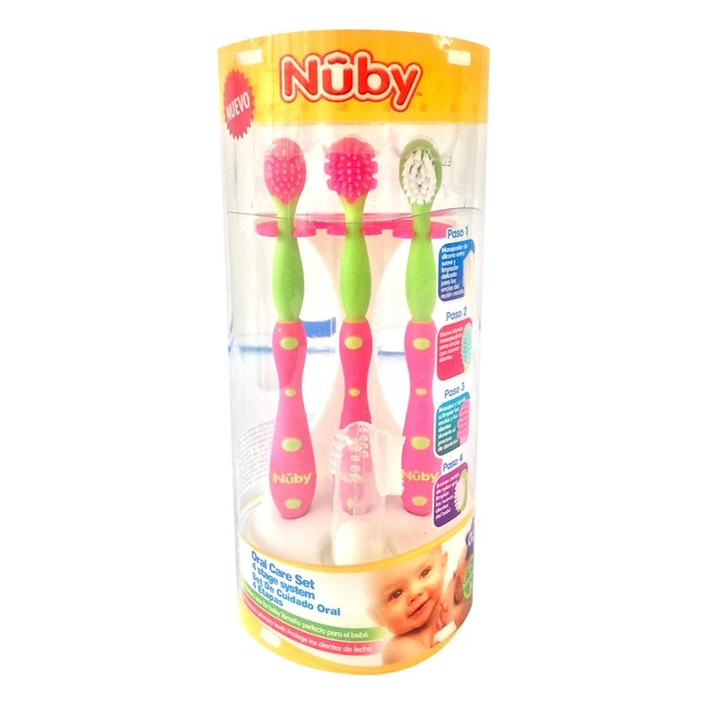set nuby higiene bucal 5 piezas rosado