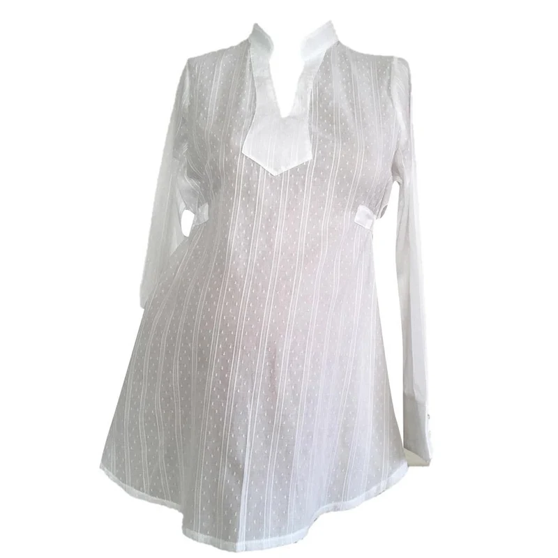 blusa blanca en tejido plano 8