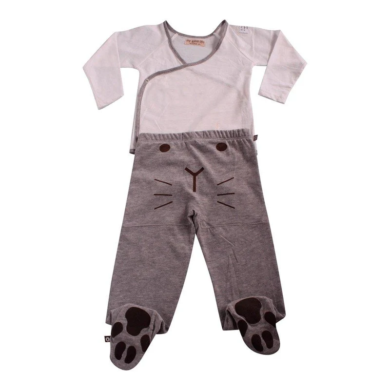 conjunto gatico gris 6 9 meses