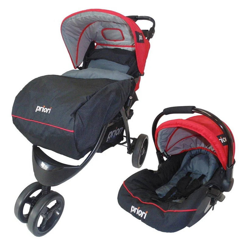 coche travel con base y cubre pies rodano rojo