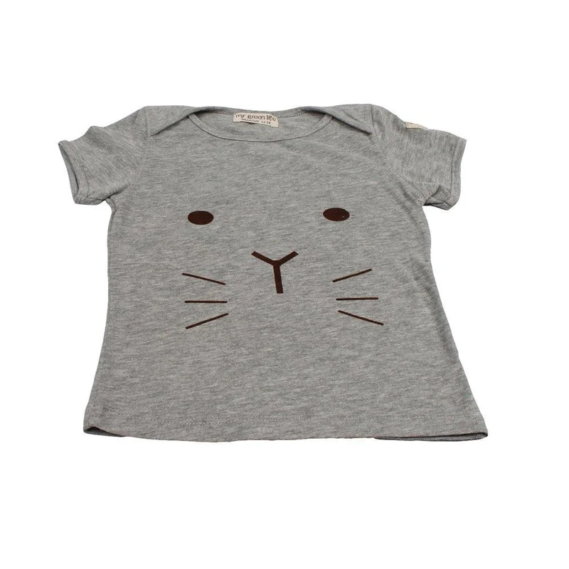 camiseta gatico gris 12 18 meses