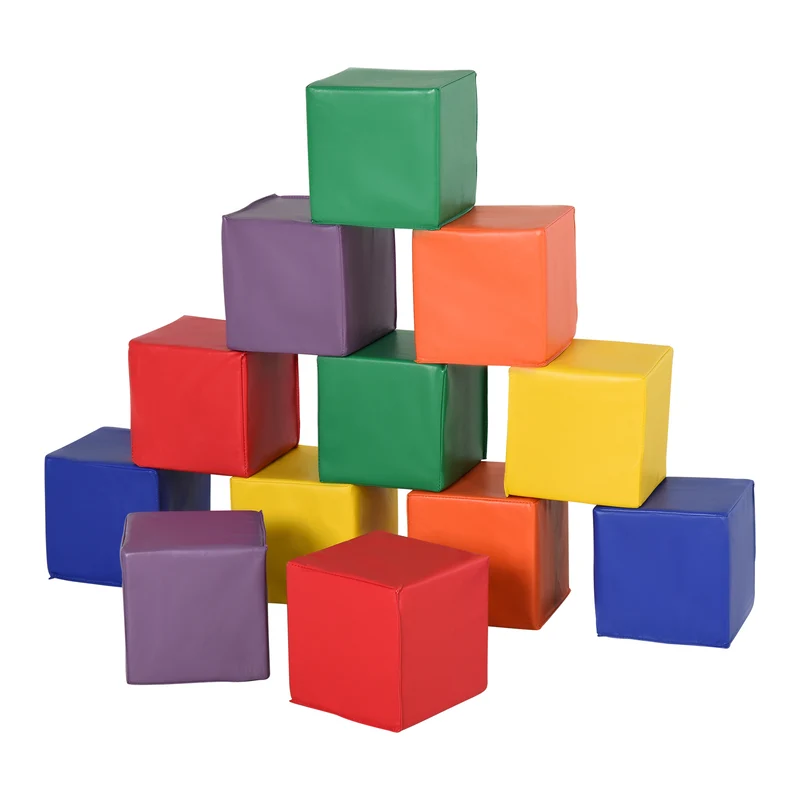 Homcom Juego De 12 Bloques Psicomotricidad Para Niños Multicolor