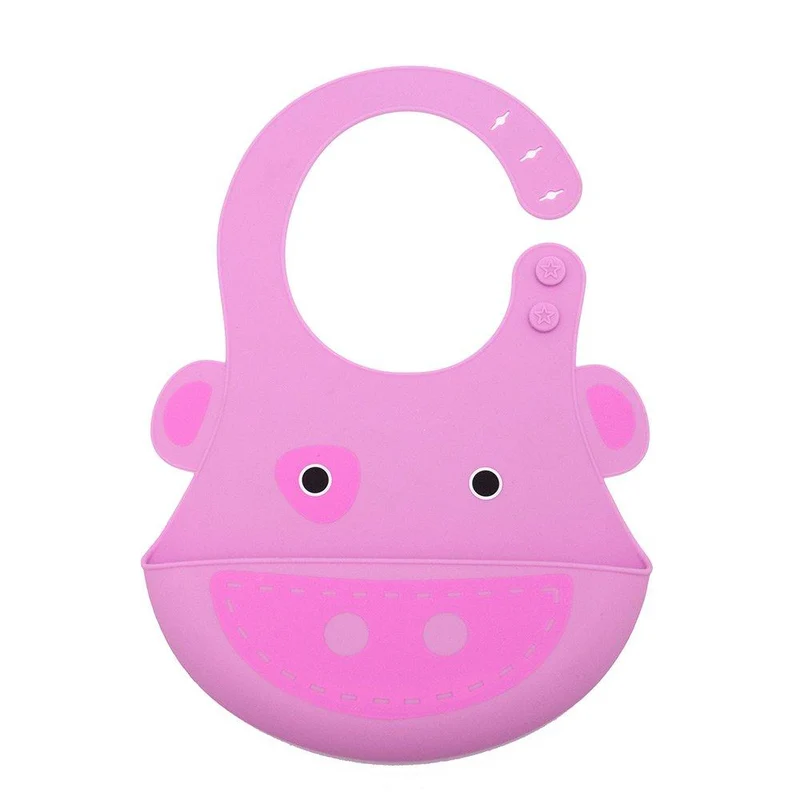 babero silicona cerdo rosado