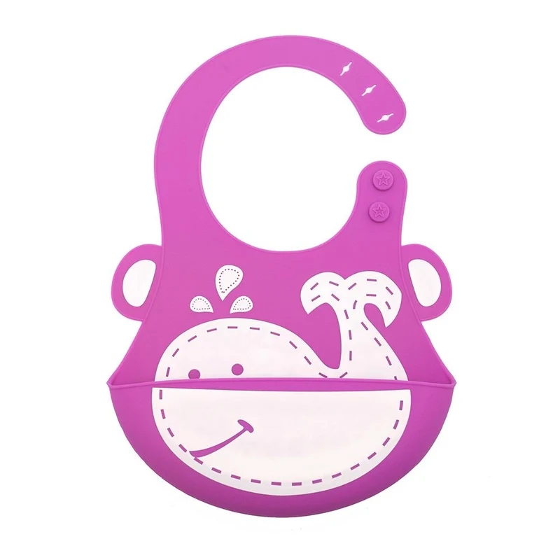 babero silicona ballena fucsia
