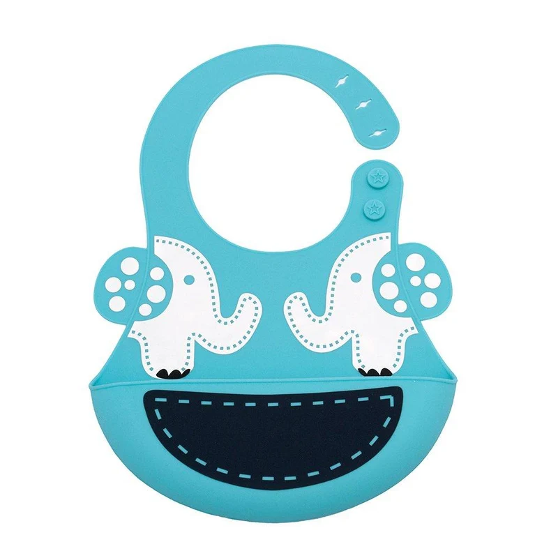 babero elefante azul