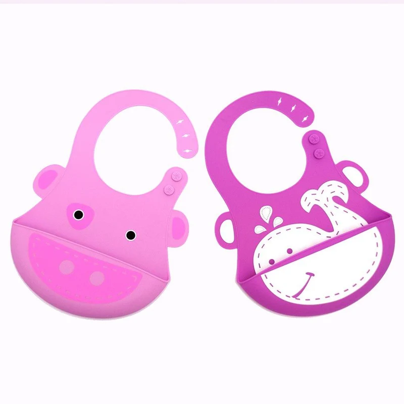 pack baberos silicona x 2 cerdo y ballena