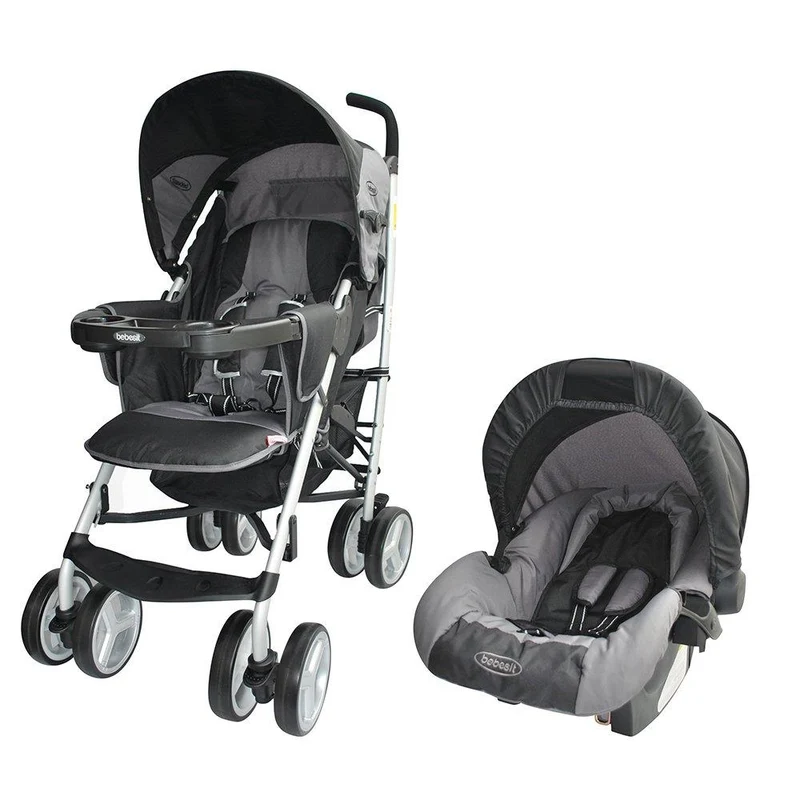 travel system cross ultraliviano grey black. coche 4 en 1