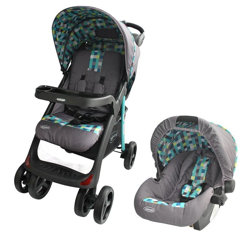 travel system matix pixeles gris. coche 4 en 1