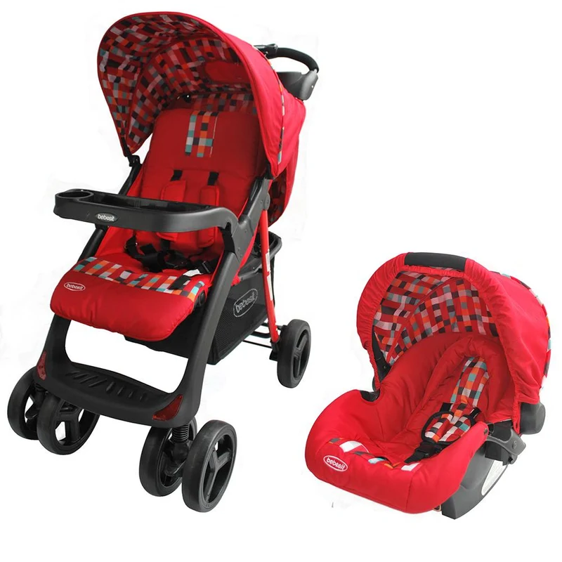 travel system matix pixeles rojo. coche 4 en 1