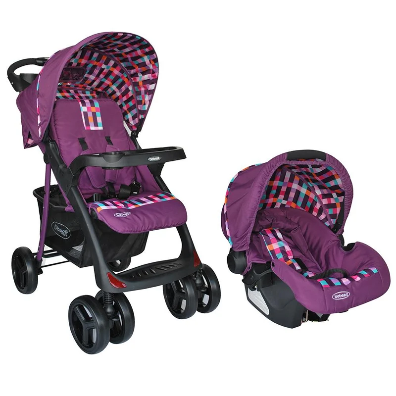 travel system matix pixeles morado. coche 4 en 1