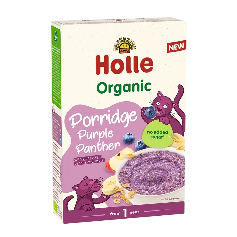 Papilla ecológica de avena Purple Panther bio / eco a partir 13 meses Holle 200gr