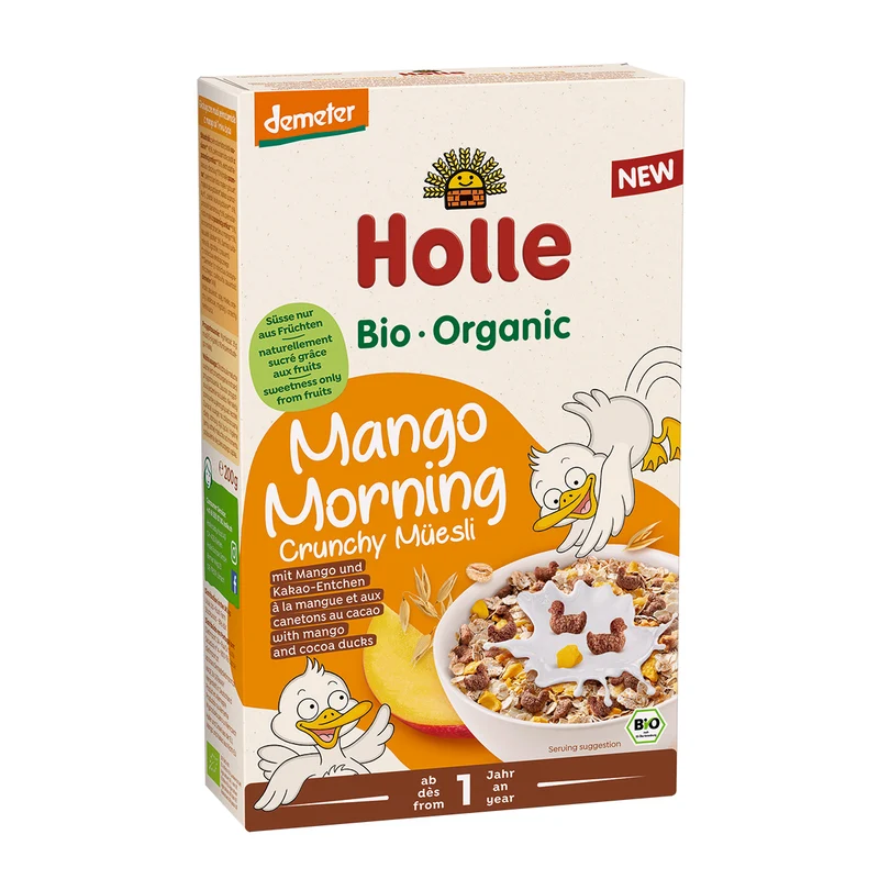 Müesli crujiente ecológico Bio-Mango Morning Demeter a partir 12 meses Holle 200gr