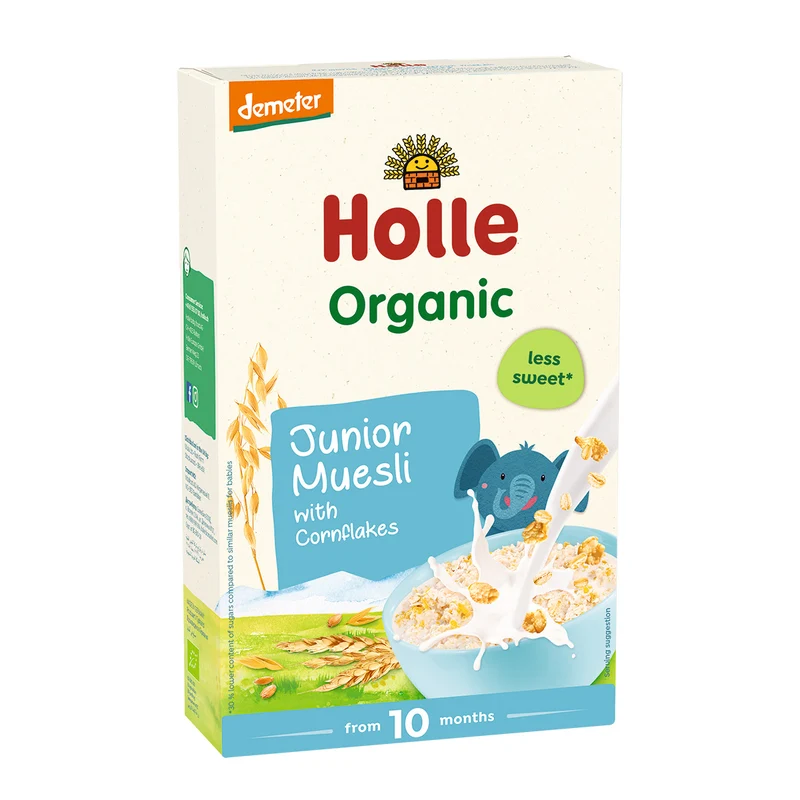 Muesli Junior integral eco con copos de maíz Demeter a partir 10 meses Holle 250gr