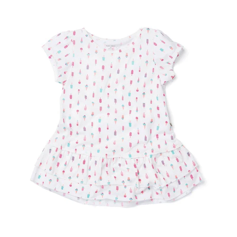 camiseta manga corta skay blanco estampado. talla 4