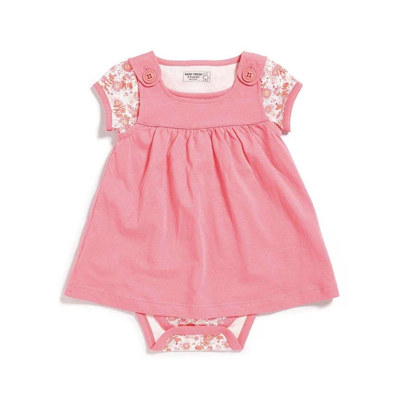 conjunto vestido con interior belindi rosado. talla 2