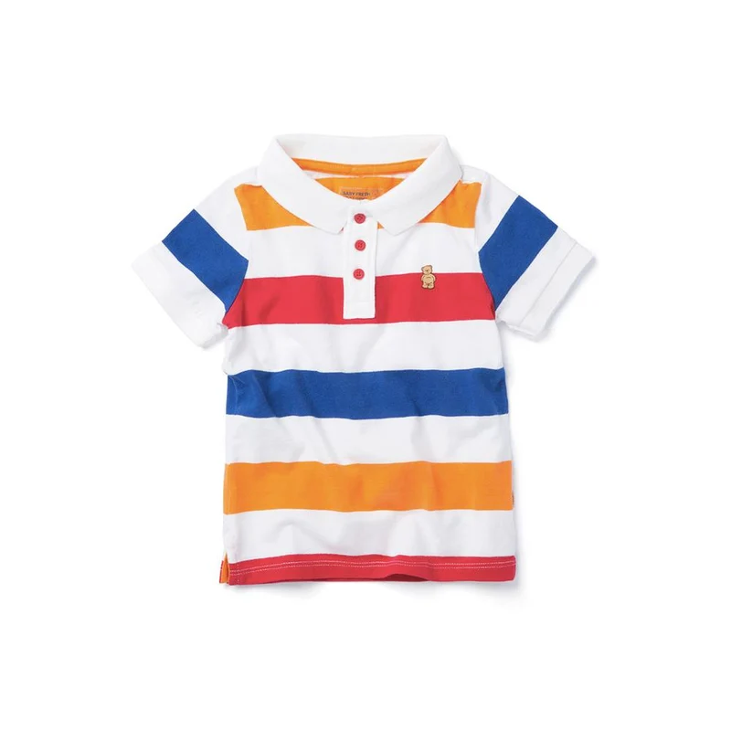 camiseta polo manga corta loring blanco rayas. talla 3