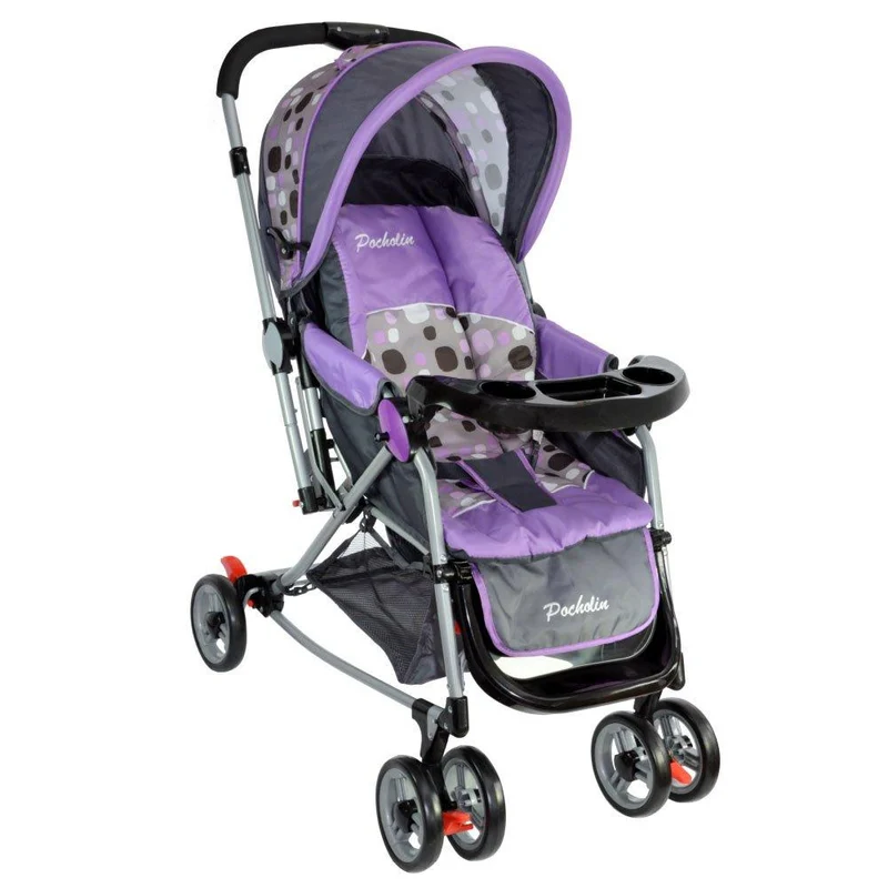 coche de barra reversible y mecedor morado