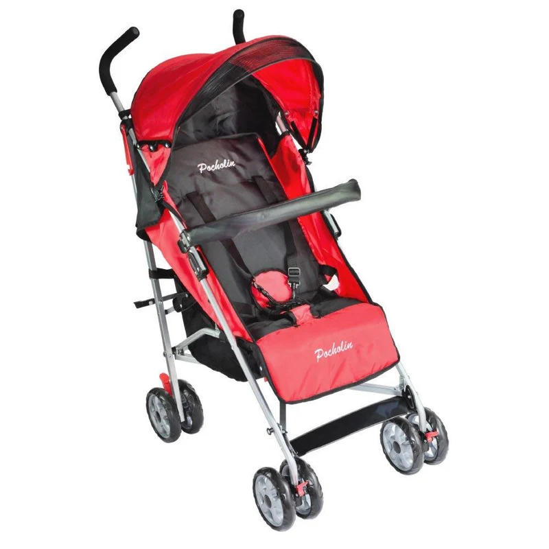 coche paseador rojo con negro
