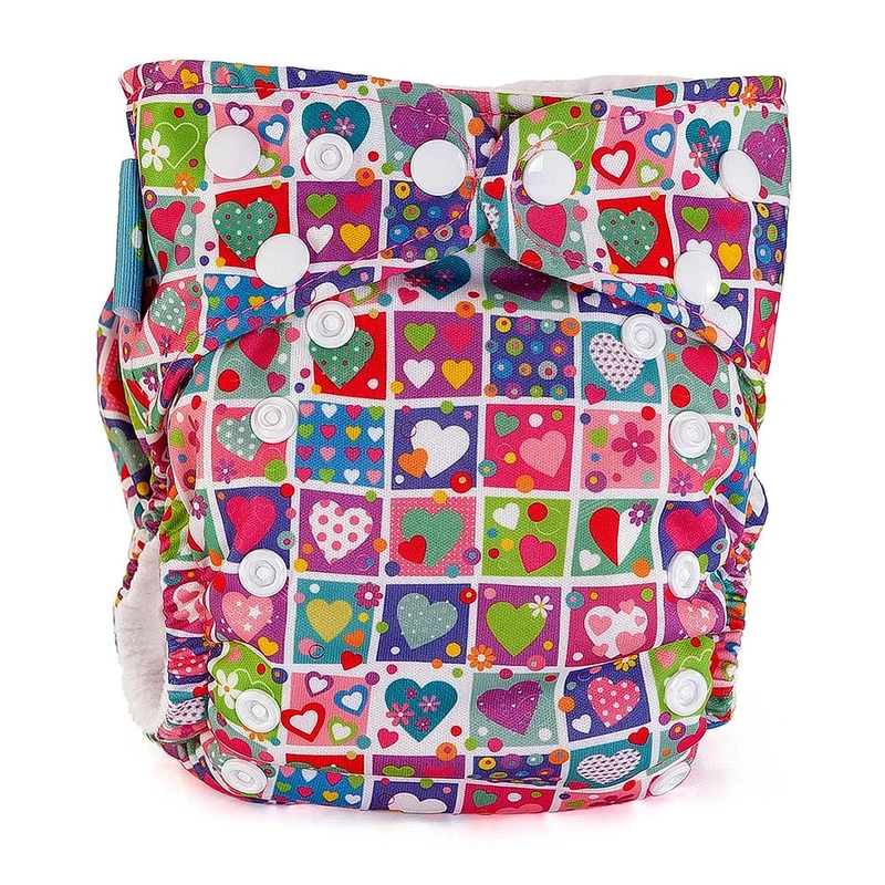 panales reutilizables estampado corazones y cuadros
