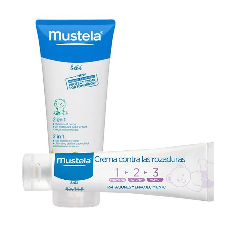 limpiador en gel 2 en 1 cabello y cuerpo 200ml crema balsamo 1 2 3 50gr