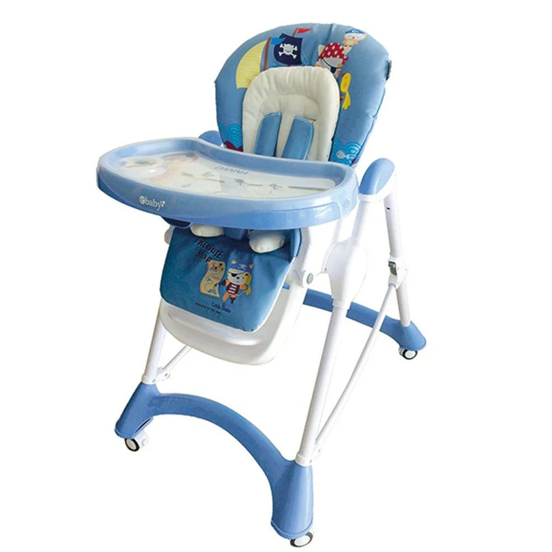 silla de comer de lujo azul