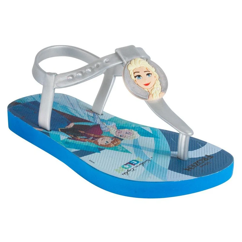 sandalia travilla disney frozen talla 35 azul con tira plateada