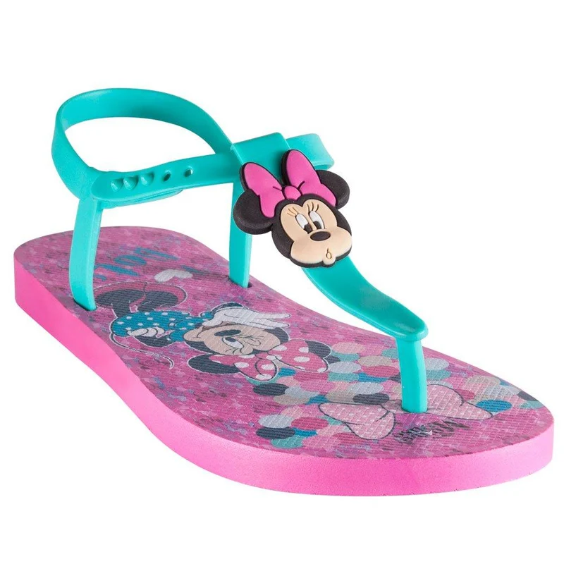sandalia travilla disney minnie talla 35 rosada con tira azul claro