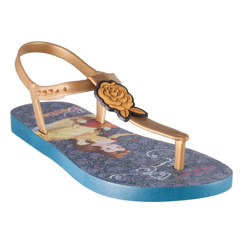 sandalia travilla disney princesa talla 30 azul con tira dorada