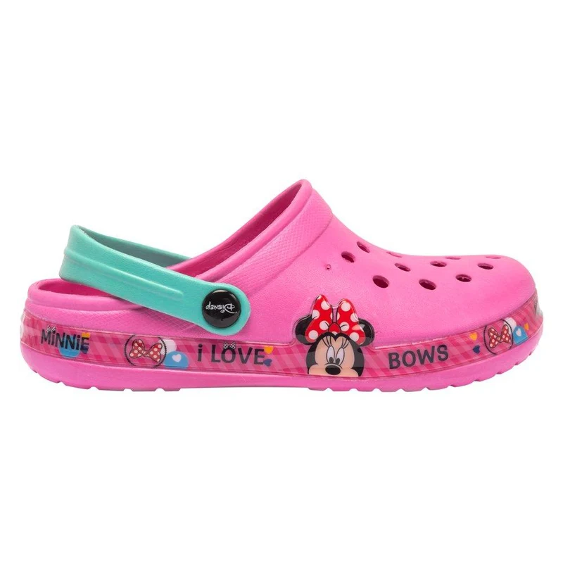 zapato sueco disney minnie talla 18 23 rosado con tira azul claro