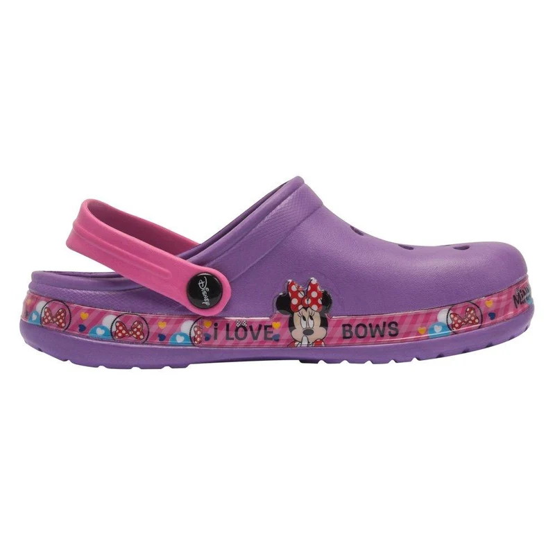 zapato sueco disney minnie talla 24 29 morado con tira rosada